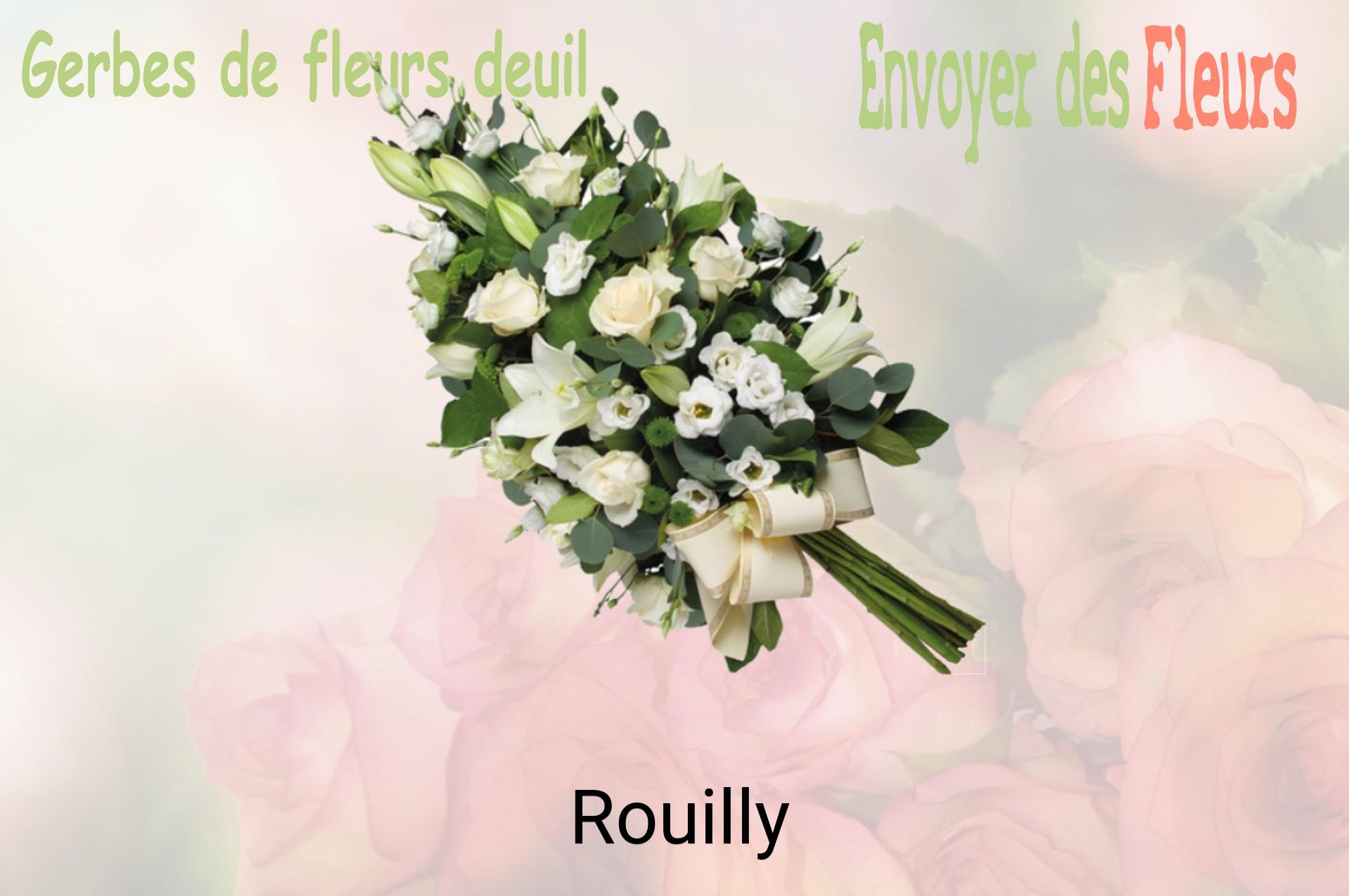 Gerbe de fleurs de deuil livrée à Rouilly
